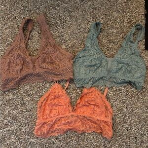 Aerie Brown and Green Lace Bras Intimates Collection